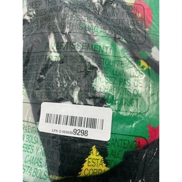 Girls Christmas Tree Sweater Dress Black Knit Long Sleeve Holiday Size M - Picture 7 of 8